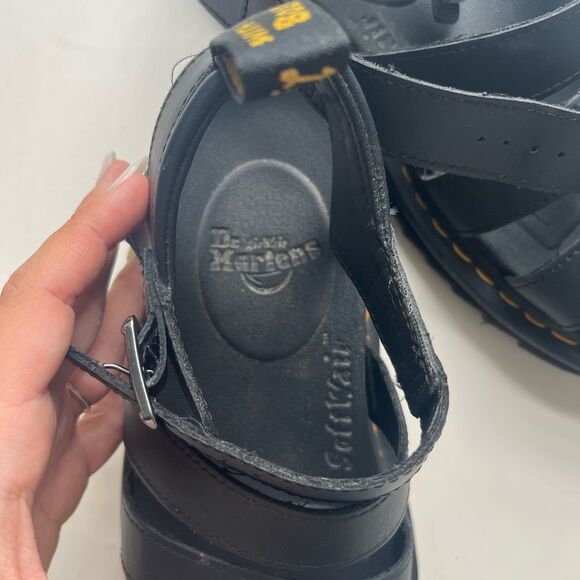 Doc martins Blaire Black Strappy Sandals with Bouncing Soles - Picture 4 of 9